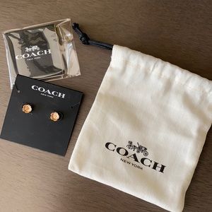 NWT COACH earrings Rose gold